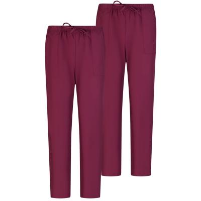 Pack 2 Pcs Pantalons Unisex Taille Elastique Uniforme DE Travail Clinique