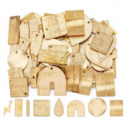 80 Pcs Breloque de Connecteur en Laiton Textur� 8 Styles Breloques   1.4cm