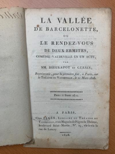 La vall�e de Barcelonette ou le rendez vous de deux ermites   Dieulafoy   1808