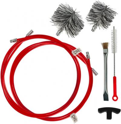 Kit nettoyage po�le granul�s brosses rallonges grattoir acier aspirateur cendres