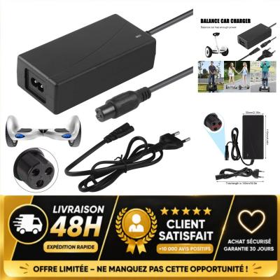Chargeur Hoverboard 42V 2A Universel 3 Broches pour Trottinette �lectrique