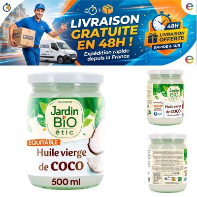 Huile vierge de coco bio Jardin Bio �tic 500 ml, pression � froid, �quitable