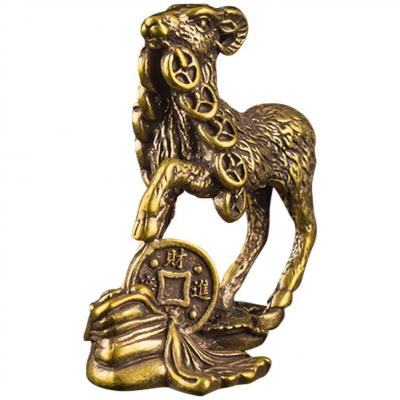 D�coration de Ch�vre Laiton Figurine Animaux Accessoire de Vitrine   Dor�