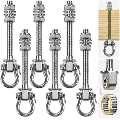 6pcs Crochet de Hamac 17.5cm Accroche de Balan�oire Fixation Fauteuil Suspendu