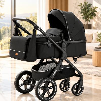 Poussette B�b� Noir 3 en 1 Luxe   Landau Pliable, Nouveau N�, Voyage, Si�ge Auto