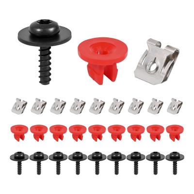 Kit Mat�riel Anti �claboussures Moteur, Vis et Clips de Broche Couvercle Inf�rieur, 14PCS