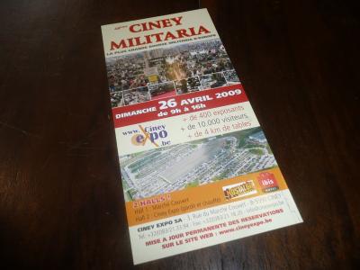 FLYER BELGIQUE 48� CINEY MILITARIA BOURSE MILITAIRE 2009