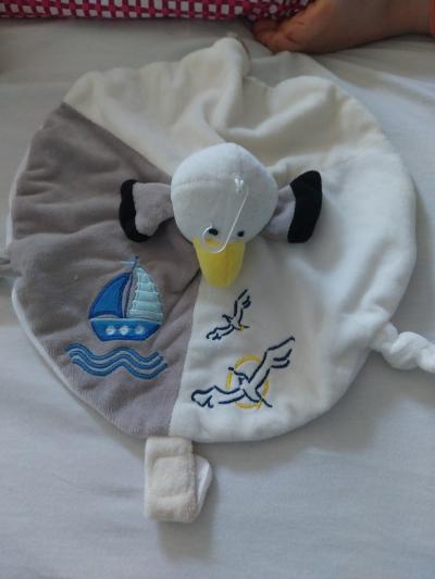 Doudou plat b�b� Mouette - Go�land   Th�me Mer & Bateau (20cm)