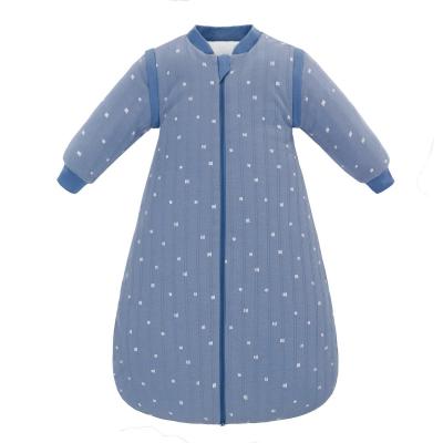 Gigoteuse B�b� 2,5 TOG Sac de Couchage � Manches Amovibles Coton Bleu