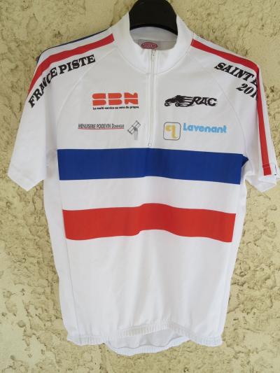 Maillot �quipe de FRANCE PISTE course ROLLER vintage SAINT BRIEUC 2010 shirt L