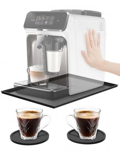 Tapis pour Machine � Caf� 48x29 cm Silicone Cafetiere Plateau Noir