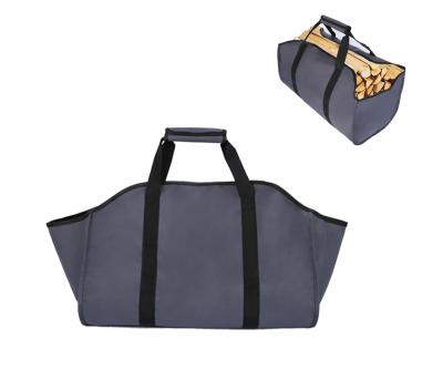 Sac de Transport pour Bois de Chemin�e Porte b�ches Extra Large Gris Nylon