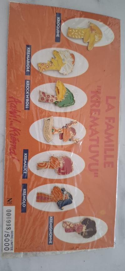 Krema Lot 7 pins La Famille Krematuvu bonbons, m�tal, th�me alimentation