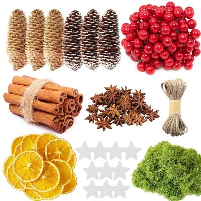Couronne de l'Avent D�corative de No�l avec Pommes de Pin B�tons de Cannelle