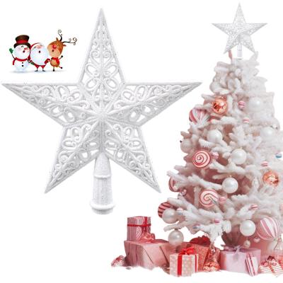 �toile de Sapin de No�l Blanche 20cm Plastique L�ger Paillettes Star D�coration