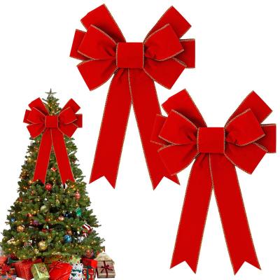 Grands N uds de No�l Rouges pour D�coration de Sapin 30,5 x Velours Lot de 2