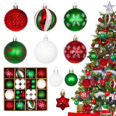 Boules de No�l Ornements 44 Pcs Decoration Sapin Rouge Vert Blanc Barbie029 1
