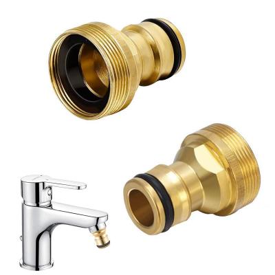 Adaptateur de Tuyau Raccord d'Arrosage 22 mm Jaune Laiton 2 Pi�ces