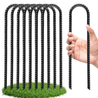 Piquets d'Ancrage au Sol pour Trampoline 30 cm Noir Lot de 8