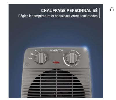 Chauffage soufflant Rowenta Compact Power 2000 W thermostat r�glable et s�curis�