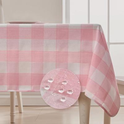 Nappe � Carreaux Rose blanc 145 x 300 cm Antitache D�perlante Linge Table