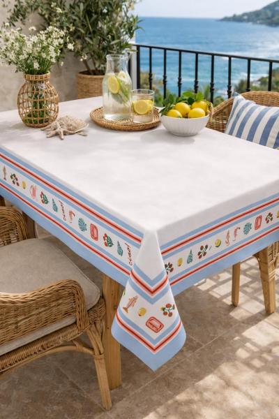 Nappe Lavable en Coton Anti taches Linge Table Literie Maison Ameublement