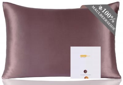 Taie d'Oreiller Soie de M�rier 19 Momme 40x80 cm Gris Violet Draps Linge