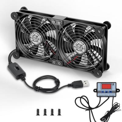 Ventilateur USB 2 en 1 140 mm avec Contr�leur de Temp�rature Num�rique Noir