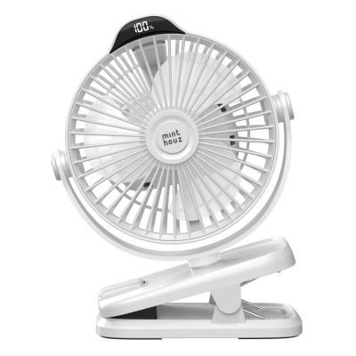 Ventilateur Portable USB Bureau Silencieux avec Clip Blanc 83x156x210mm