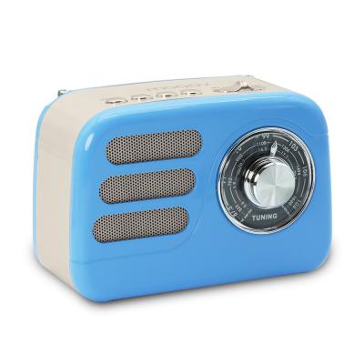 Radio Walter vintage FM et Bluetooth avec batterie rechargeable   Bleu