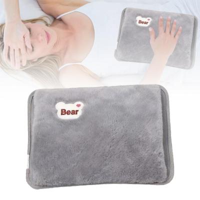 Bouillotte Eau Chaude �lectrique avec Rev�tement Doux Gris