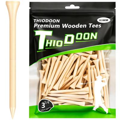 Tees de Golf Professionnels en Bois Naturel avec Moins de Friction Lot de 100
