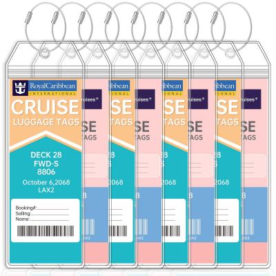 Porte �tiquette Bagage de Croisi�re 20 x 7 cm Transparent Plastique 8 Pi�ces