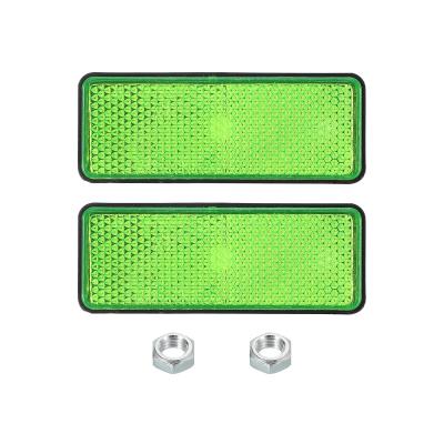 R�flecteurs Arri�re Rectangulaires Universels en Plastique Vert Lot de 2