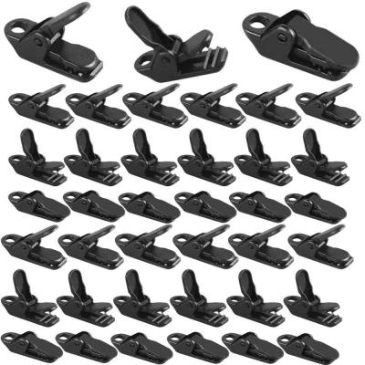 40Pcs- Sac Noir Tente Clips Coupe vent pour Auvent Colliers de Serrage Plastique