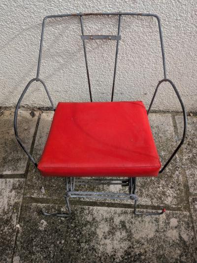 Si�ge Enfant V�lo  Ancien Vintage Rouget Skai fixation Porte bagage ann�e 70