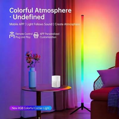 Lampe de sol LED RGB 120 cm avec capteur sonore et t�l�commande pour chambre