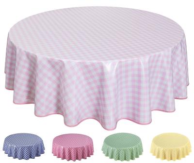 Nappe Toile Cir�e PVC Ronde 160 cm Rose Linge Table Literie Maison Plastique