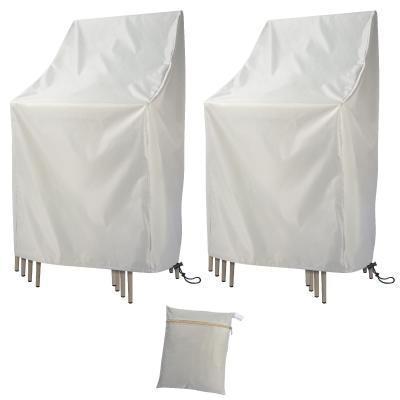 Housses de Protection pour Chaises de Jardin Imperm�ables Beige Lot de 2