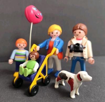 Playmobil 3209 Famille Avec Poussette Et Enfants Complet