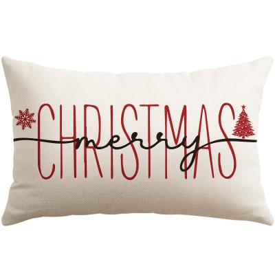 Housse de Coussin Rouge Noir de No�l 40x60 cm D�cor Joyeux Polyester