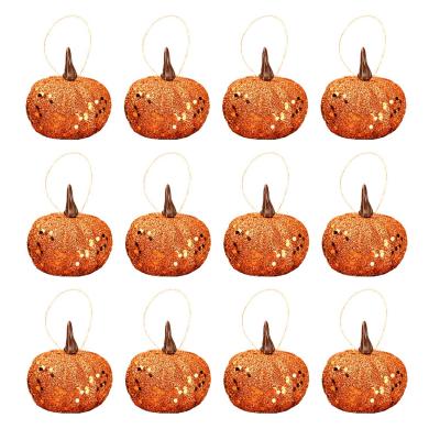 Mini Boules de No�l Artificielles � Suspendre en Forme de Citrouille Lot de 12