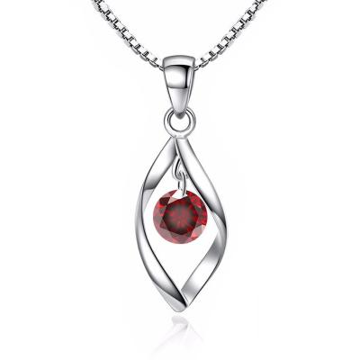 Ensemble de Bijoux en Argent pour Femmes 2 cm Collier Rouge
