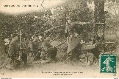 Carte Postale Ancienne   Militaria   Guerre 1914 1918   Patrouille Fran�aise en