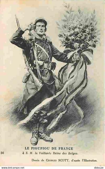 Carte Postale Ancienne   Militaria   Le Pioupiou de France � S. M la vaillante R