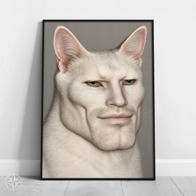 Gigachad Chat Meme Internet Affiche Poster Premium A4 D�coration Murale Cadeau