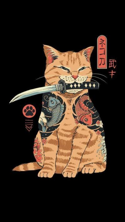 TOILE TABLEAU  CHAT YAKUSA      50X70 CM d�coration maison vintage