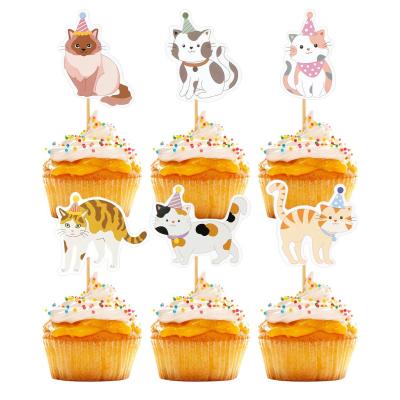 D�corations pour G�teaux en Forme de Chat Multicolores chats