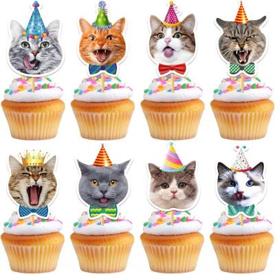 D�corations de Cupcakes Chat 5 x 11 cm Lot de 24