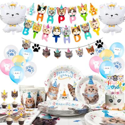 Fournitures de F�te d'Anniversaire de Chat Decoration Blanc 22025111502 Papier